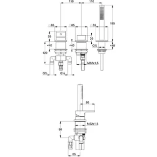 Смеситель на борт ванны Kludi Renon 424470575 хром
