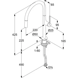 Смеситель для кухни Kludi Reef 508516675 чёрный матовый