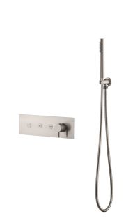 Встраиваемый смеситель для душа Boheme Fusion 130-SYS-NB с ручным душем брашированный никель