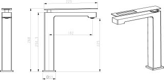 Смеситель для накладной раковины Boheme Q белый/синий 142-WUW