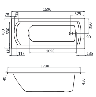 Santek Монако 170х70 прямоугольная белая 1WH111979