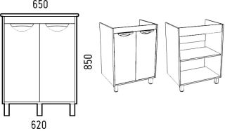 Тумба под раковину Corozo Чикаго 65см бетон SD-00000325