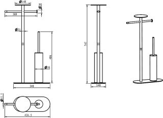 Стойка напольная Boheme чёрный/золото 10953-B-G