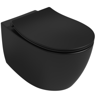 Подвесной унитаз Isvea Sentimenti Neo 10AR02010SV-2N безободковый крышка микролифт чёрный матовый