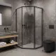 Душевой уголок Timo T35R 100x100 см правый чёрный
