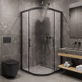 Душевой уголок Timo T46 90x90 см чёрный