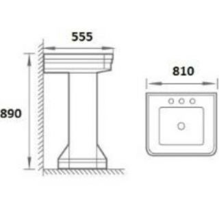 Раковина Boheme Vogue с пьедесталом белый 942-2