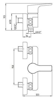 Смеситель для душа E.C.A. Luna 102154011EX хром