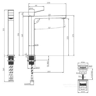 Смеситель для раковины Bossini Aki-T Z00709.094 брашированный никель