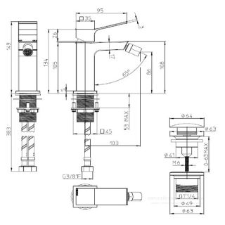 Смеситель для биде Bossini Aki Z00708.030 хром