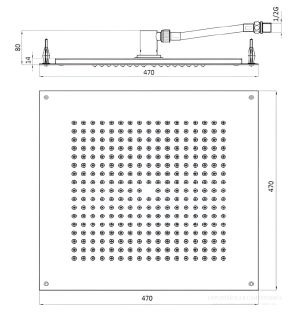 Верхний душ Bossini Dream Cube Flat H38459.073 47 см чёрный матовый