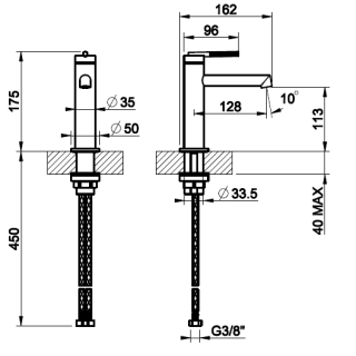 Смеситель для раковины Gessi Ingranaggio 63502.299 чёрный матовый