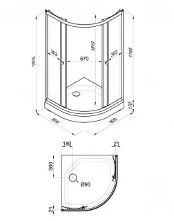 Душевая кабина Triton Вельвет Щ0000063056 90x90 см профиль белый стекло матовое