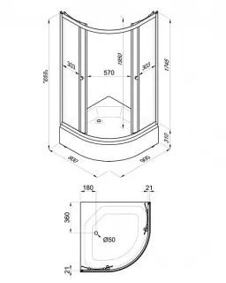 Душевой уголок Triton Стандарт-Полосы Щ0000061811 90x90 см профиль белый стекло с узором