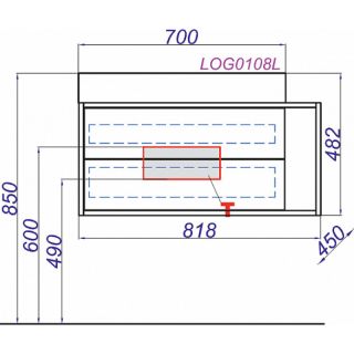 Подвесная тумба под раковину Clarberg Logic LOG0108L 80см белый