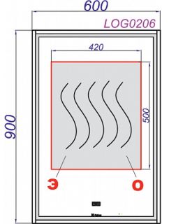Зеркало с подсветкой Clarberg Logic LOG0206 60см чёрный
