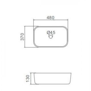 Накладная раковина Gappo GT403 48 см белый