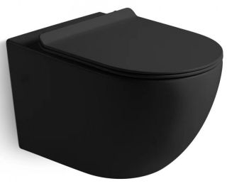 Унитаз подвесной SantiLine SL-5002MB безободковый чёрный матовый