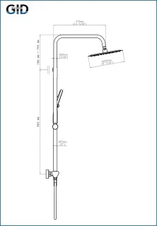 Душевая система Gid Aira L020GMND3 вороненая сталь