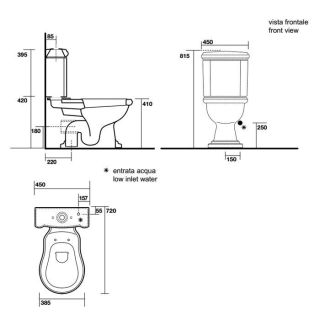 Бачок для унитаза Kerasan Retro 108104 черный