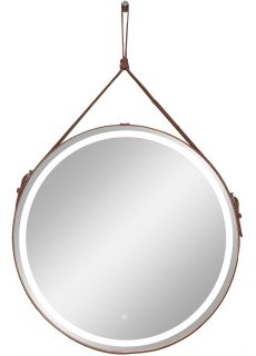 Зеркало с подсветкой Continent Millenium Brown ЗЛП95 на ремне 50см коричневый