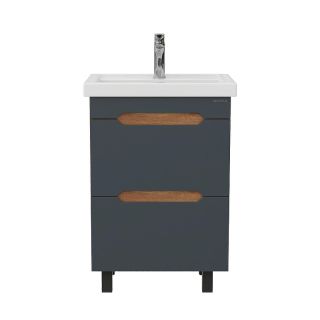 Тумба под раковину напольная Onika Айленд 105042 50 см графит/дуб крафт золотой