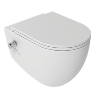 Подвесной унитаз Isvea Infinity 10NFS1005I-2L безободковый с функцией биде белый матовый