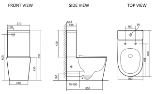 Унитаз напольный SantiLine SL-5026 безободковый белый