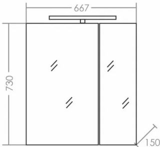 Зеркальный шкаф с подсветкой СанТа Стандарт 113009 70см белый