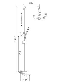 Душевая стойка Shevanik S9636T оружейная сталь