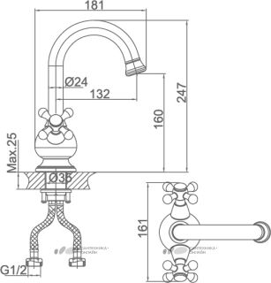 Смеситель для биде DQ Hessen Hercules хром DA1422241