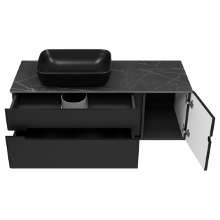 Подвесная тумба под раковину Misty Роял 120 см П-Роя-01120-021П2Я черный