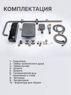 Душевая стойка Vexorus Design B8031.BL чёрный матовый