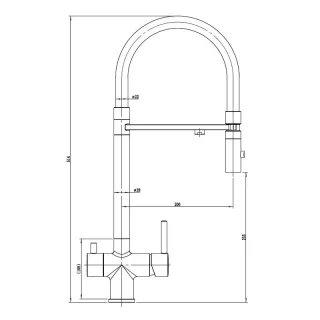 Смеситель для кухни DQ DA1462506Grey  графит черный