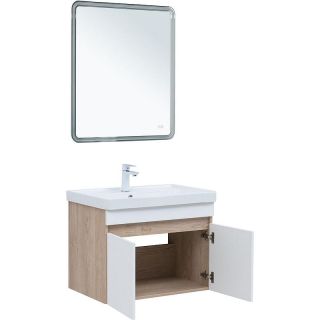 Тумба под раковину Aquanet Оптима 344800 70 см дуб светлый/белый сатин