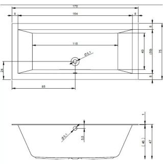 Акриловая ванна Riho Lugo Velvet B132001105 170х75см белый матовый
