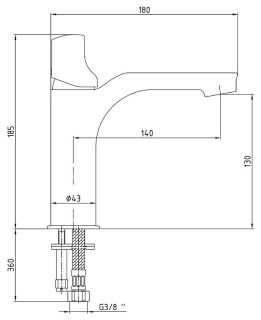Смеситель для раковины E.C.A. Myra 102108986HEX хром