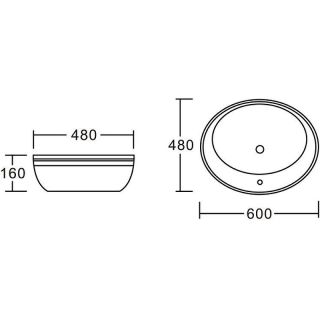 Раковина CeramaLux 2150 белая 60 см