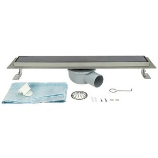 Душевой трап ALMAes Laguna LG90BL 90см чёрное стекло