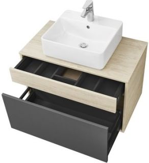 Тумба под раковину Акватон Лофт Урбан 80см дуб орегон/серый графит 1A247601LQX60