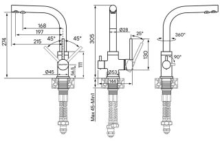 Смеситель для кухни Paulmark Essen Es213011-308 чёрный
