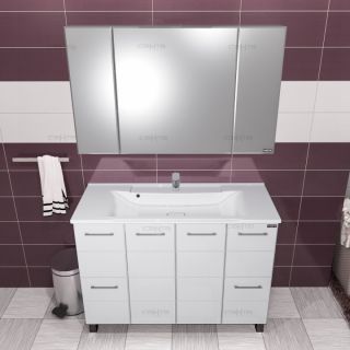 Зеркальный шкаф СанТа Стандарт 113019 120см белый