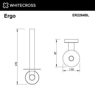 Держатель запасного рулона туалетной бумаги WHITECROSS Ergo ER2264BL чёрный матовый