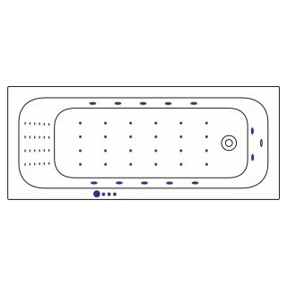 Гидромассажная ванна WHITECROSS Vibe 0105.180075.100.NANO.GL 180x75 см Nano золото