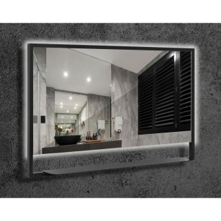 Зеркало Armadi Art Vallessi с подсветкой и полкой антрацит 100см 552/2