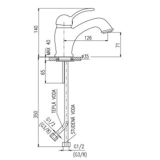 Смеситель для раковины Rav Slezak Labe LR526.5Z бронза