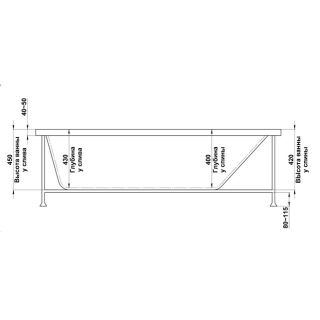 Акриловая ванна Bas Веста В 00143 170х75 левая на каркасе