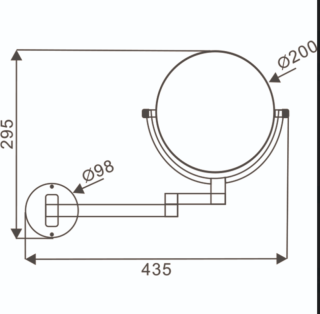 Зеркало для ванной AZARIO ALTRE AZ-211B ?200 мм, черный матовый