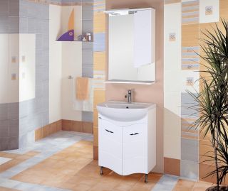 Шкаф-зеркало с подсветкой Onika Лайн 205820 правый 58см белый