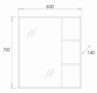 Шкаф-зеркало Onika Тимбер 206070 60см дуб сонома